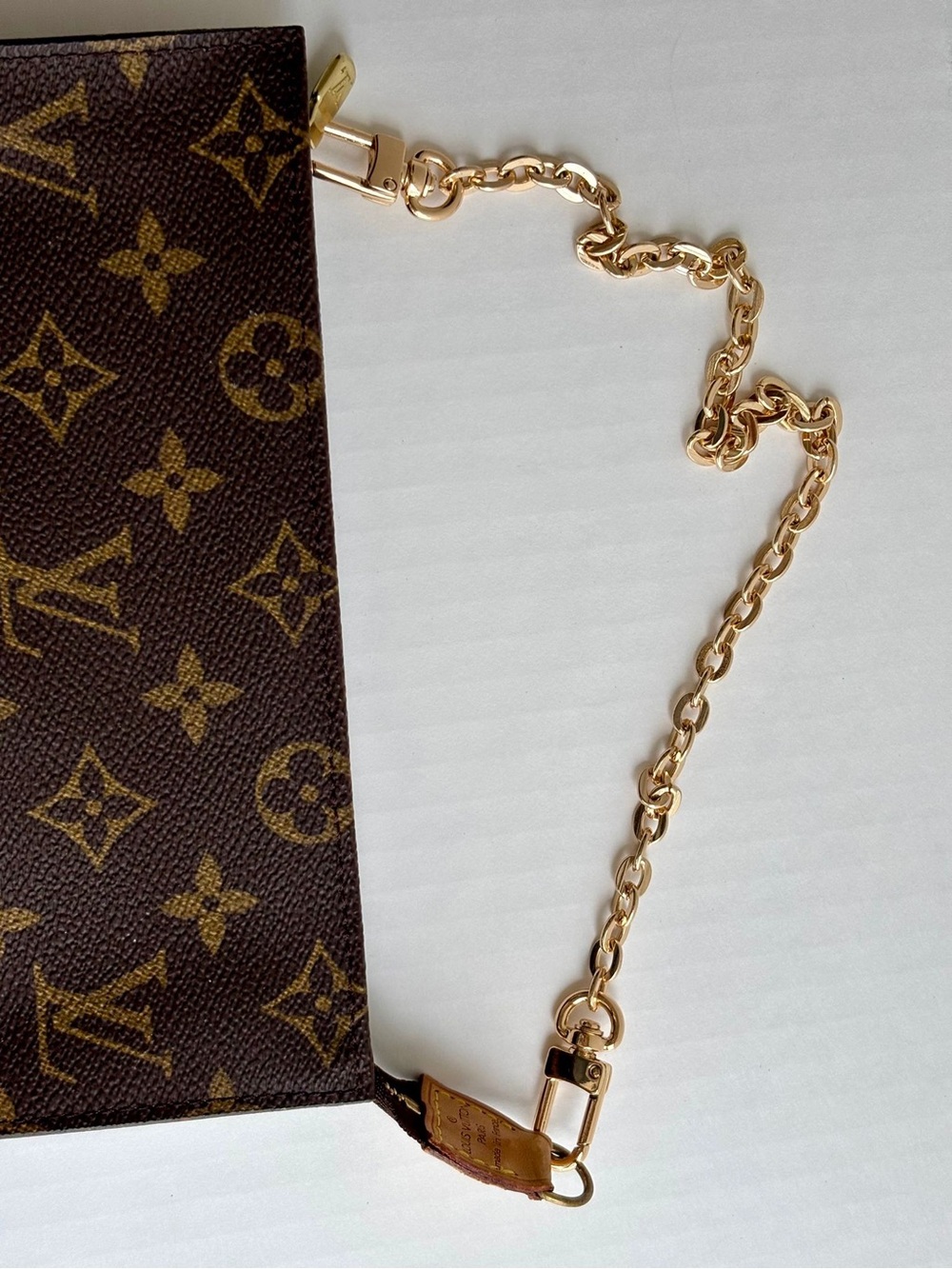 Louis Vuitton Monogram Canvas Chain Wristlet in Brown and Gold-Tone - Picture 2 of 14